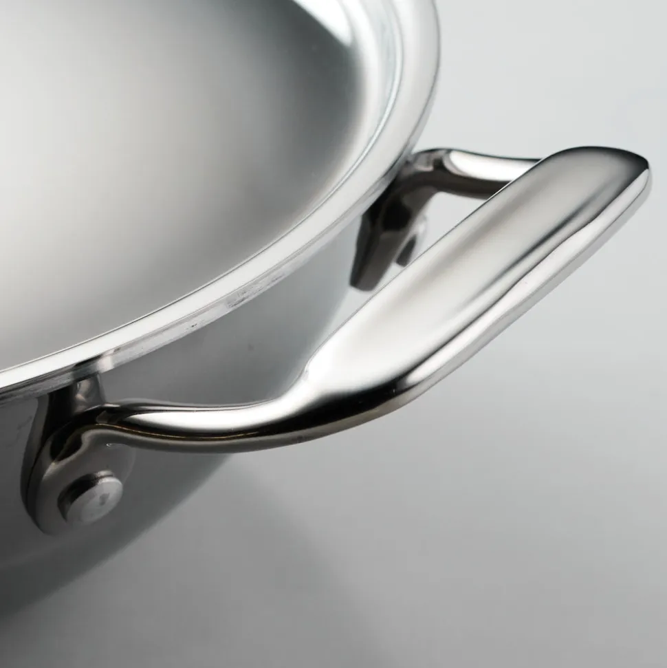 Utsava Tri-Ply Clad Covered Kadai with Ceramic Interior