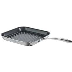 Utsava Tri-Ply Clad 10-Inch Grill Pan with Ceramic Interior