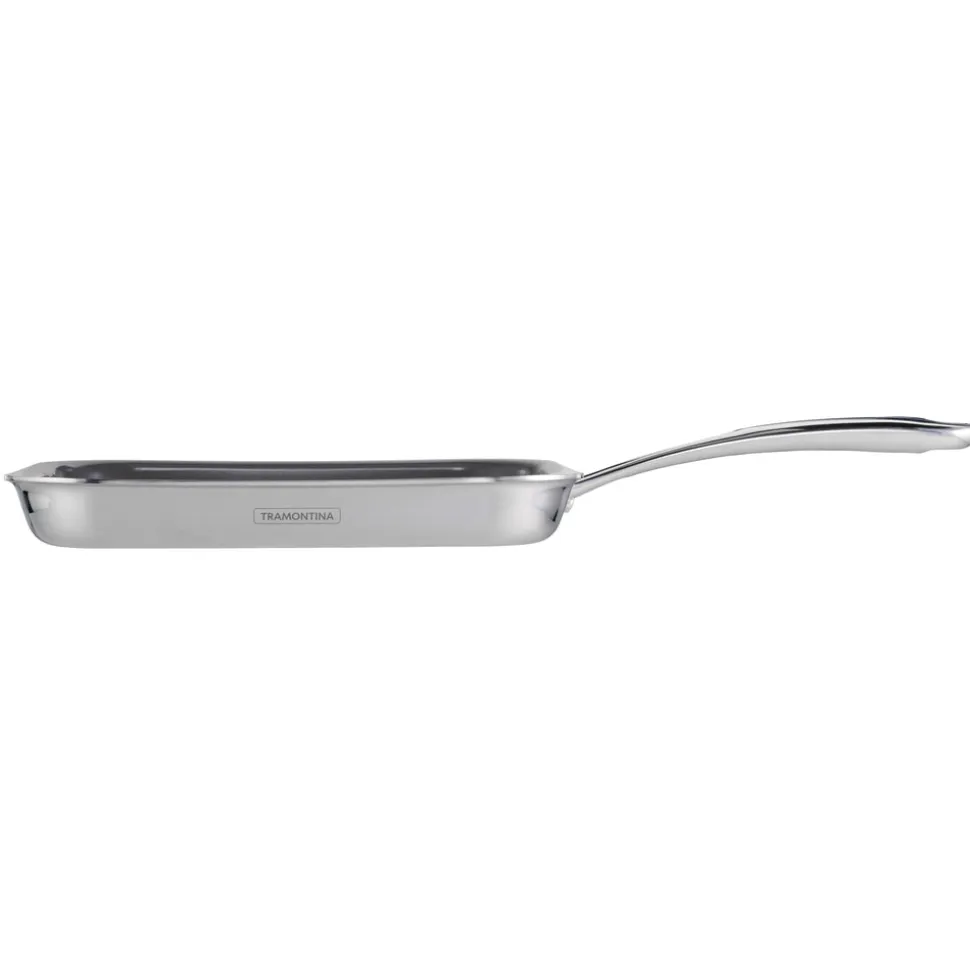 Utsava Tri-Ply Clad 10-Inch Grill Pan with Ceramic Interior