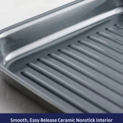 Utsava Tri-Ply Clad 10-Inch Grill Pan with Ceramic Interior