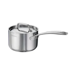 Utsava Tri-Ply Clad 2.2 Qt Covered Saucepan with Ceramic Interior