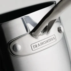 Utsava Tri-Ply Clad 2.2 Qt Covered Saucepan with Ceramic Interior