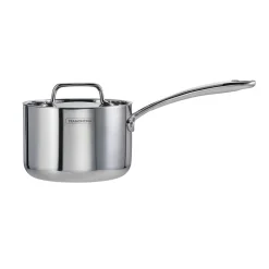 Utsava Tri-Ply Clad 2.2 Qt Covered Saucepan with Ceramic Interior