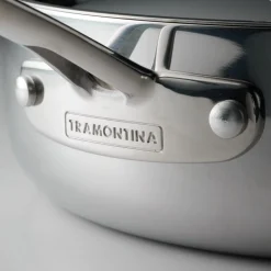 Utsava Tri-Ply Clad 3.75 Qt Covered Wok with Ceramic Interior