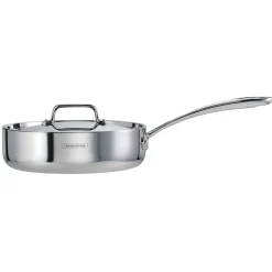 Utsava Tri-Ply Clad 2.9 Qt Covered Deep Sauté Pan with Ceramic Interior
