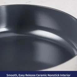 Utsava Tri-Ply Clad 2.9 Qt Covered Deep Sauté Pan with Ceramic Interior