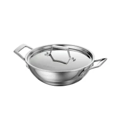Utsava Tri-Ply Clad Stainless Steel Covered Kadai