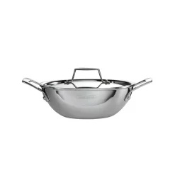 Utsava Tri-Ply Clad Stainless Steel Covered Kadai